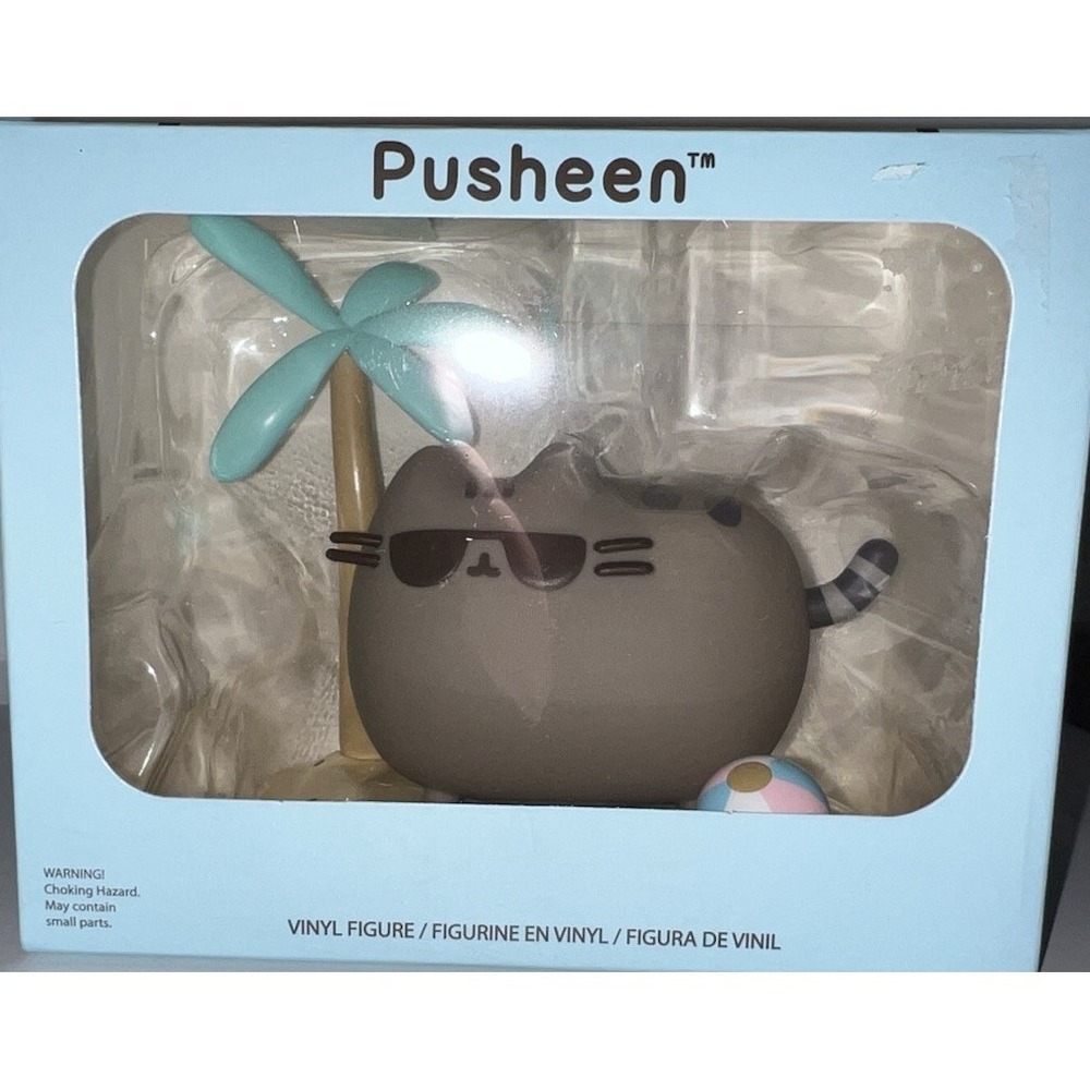 (3/B24)Pusheen Box Summer 2017 Beach Vinyl Figure Sunglasses Palm Tree (no box)